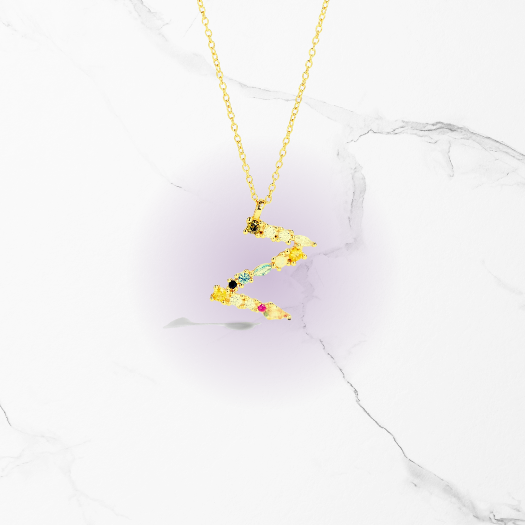 Gioiello Identità | Iniziale in Argento 925 e Pietre Multicolore