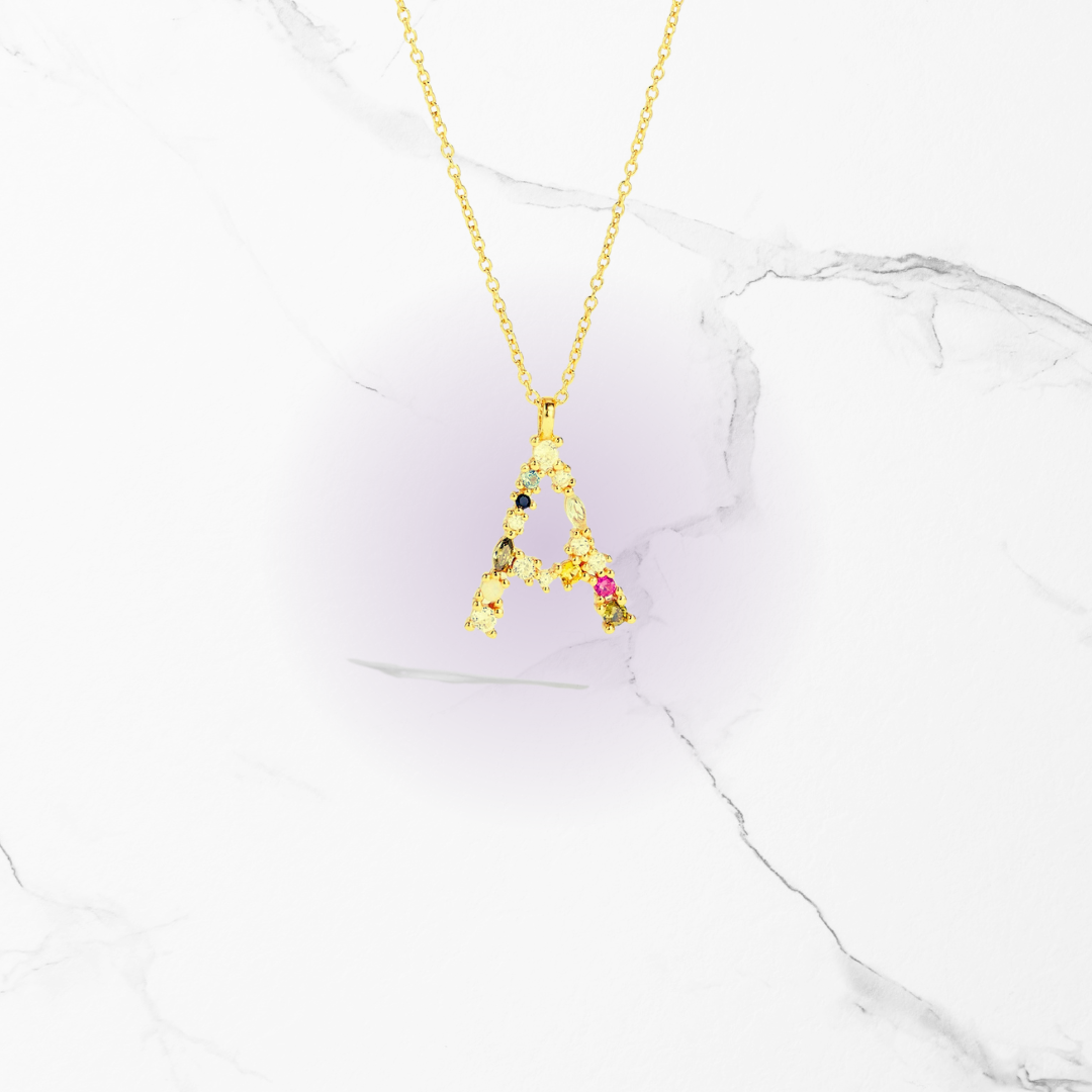 Identity Jewel | Initial in 925 Silver and Multicolored Stones