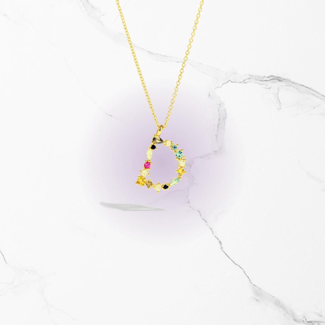 Identity Jewel | Initial in 925 Silver and Multicolored Stones