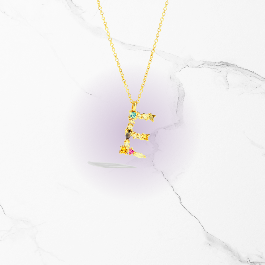 Identity Jewel | Initial in 925 Silver and Multicolored Stones