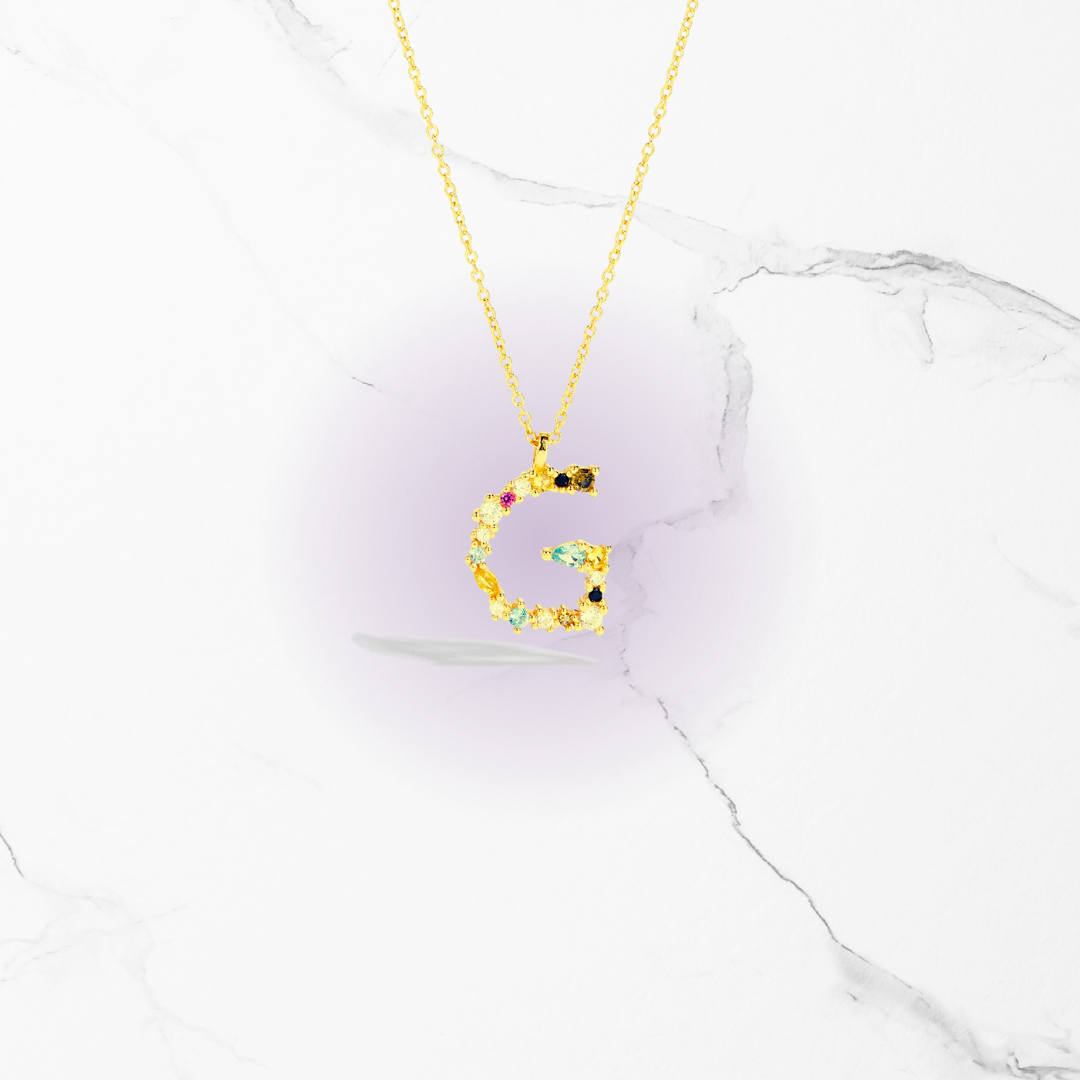 Identity Jewel | Initial in 925 Silver and Multicolored Stones