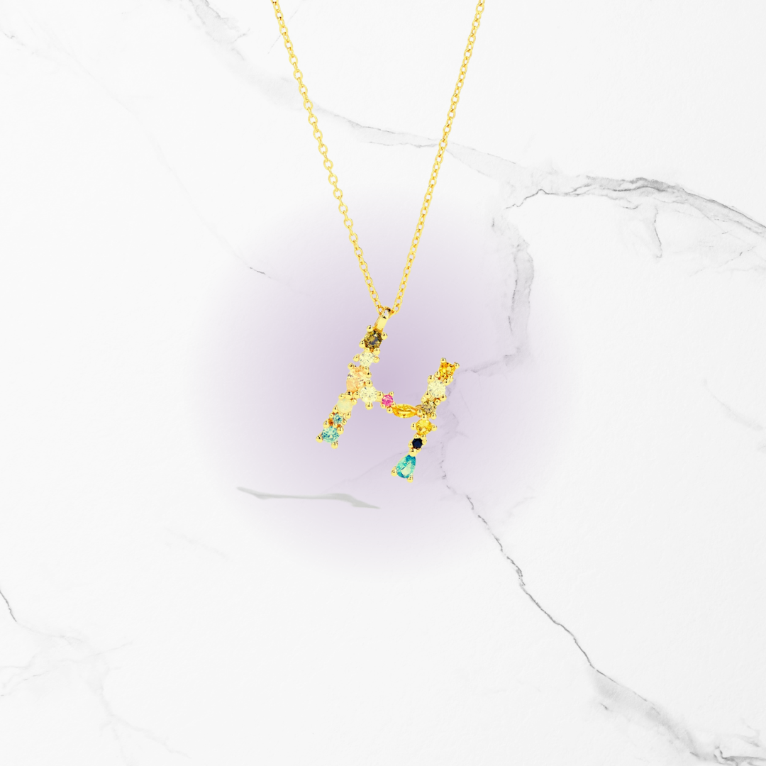 Identity Jewel | Initial in 925 Silver and Multicolored Stones