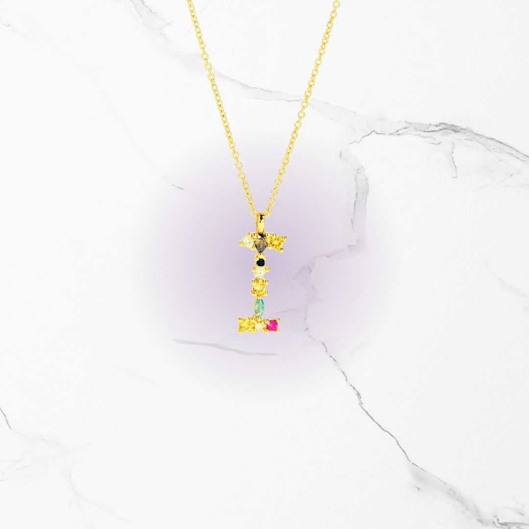 Identity Jewel | Initial in 925 Silver and Multicolored Stones