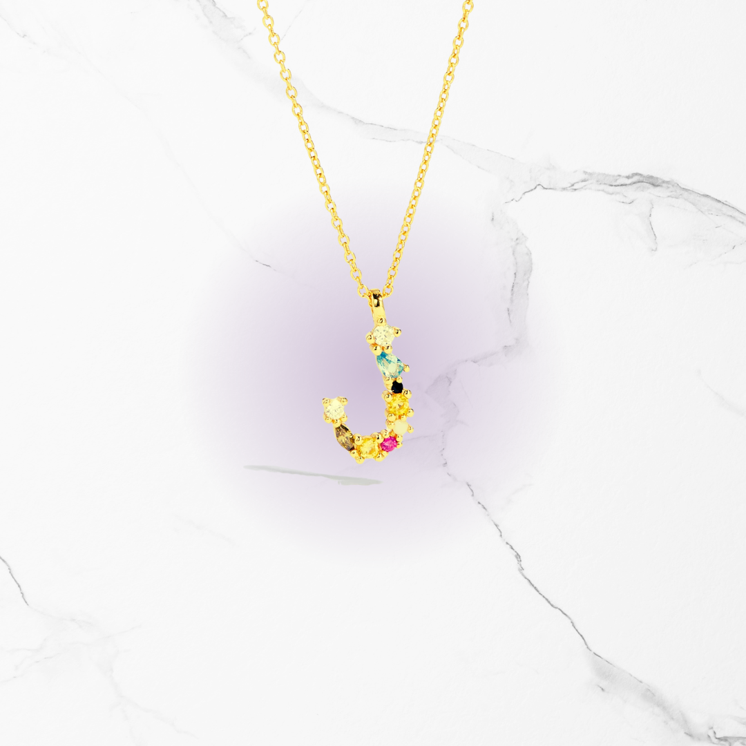 Identity Jewel | Initial in 925 Silver and Multicolored Stones