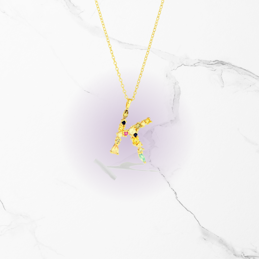 Identity Jewel | Initial in 925 Silver and Multicolored Stones