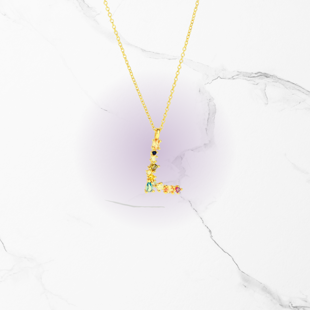 Identity Jewel | Initial in 925 Silver and Multicolored Stones