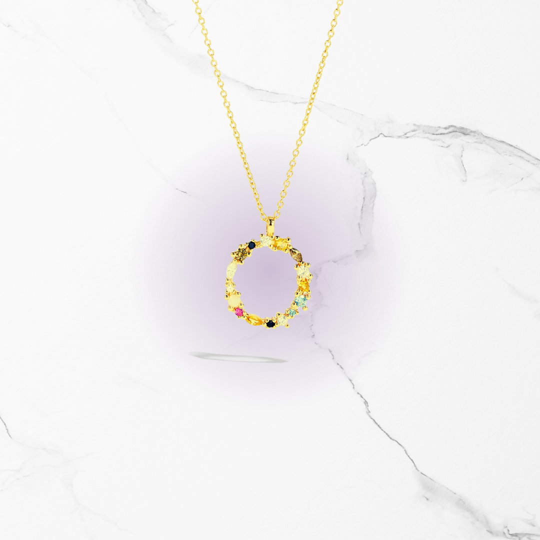 Identity Jewel | Initial in 925 Silver and Multicolored Stones