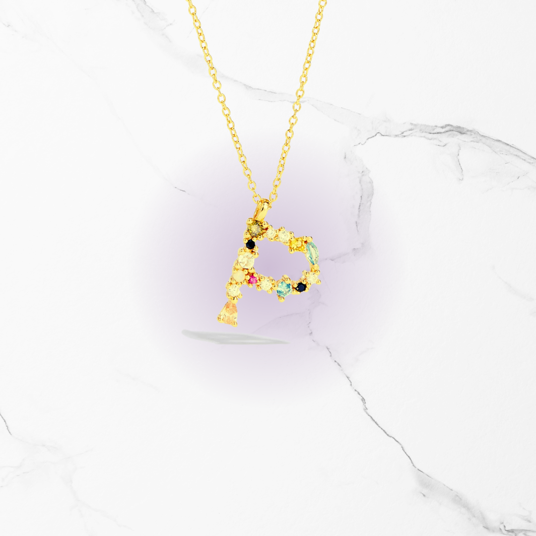Identity Jewel | Initial in 925 Silver and Multicolored Stones