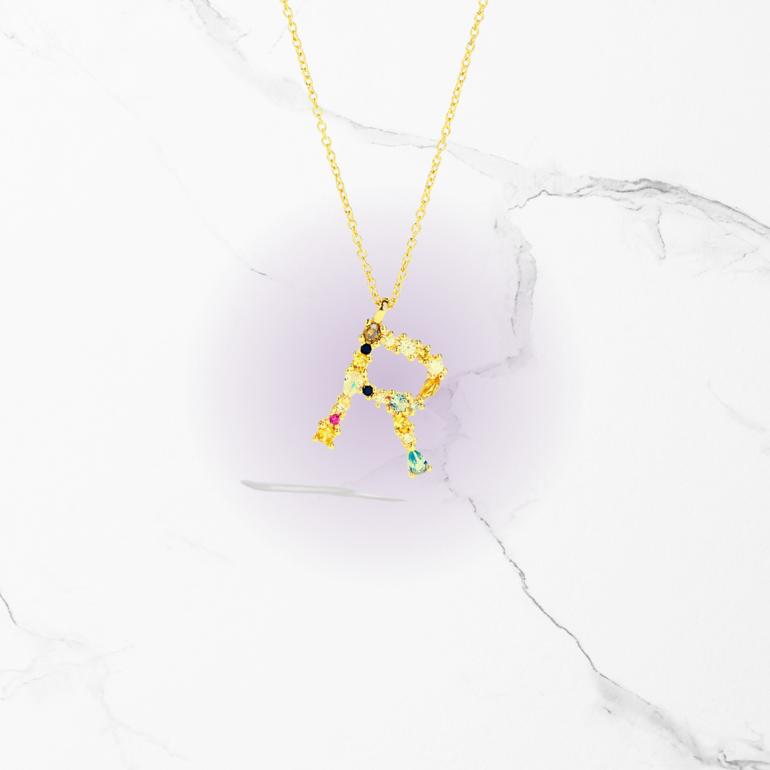 Identity Jewel | Initial in 925 Silver and Multicolored Stones