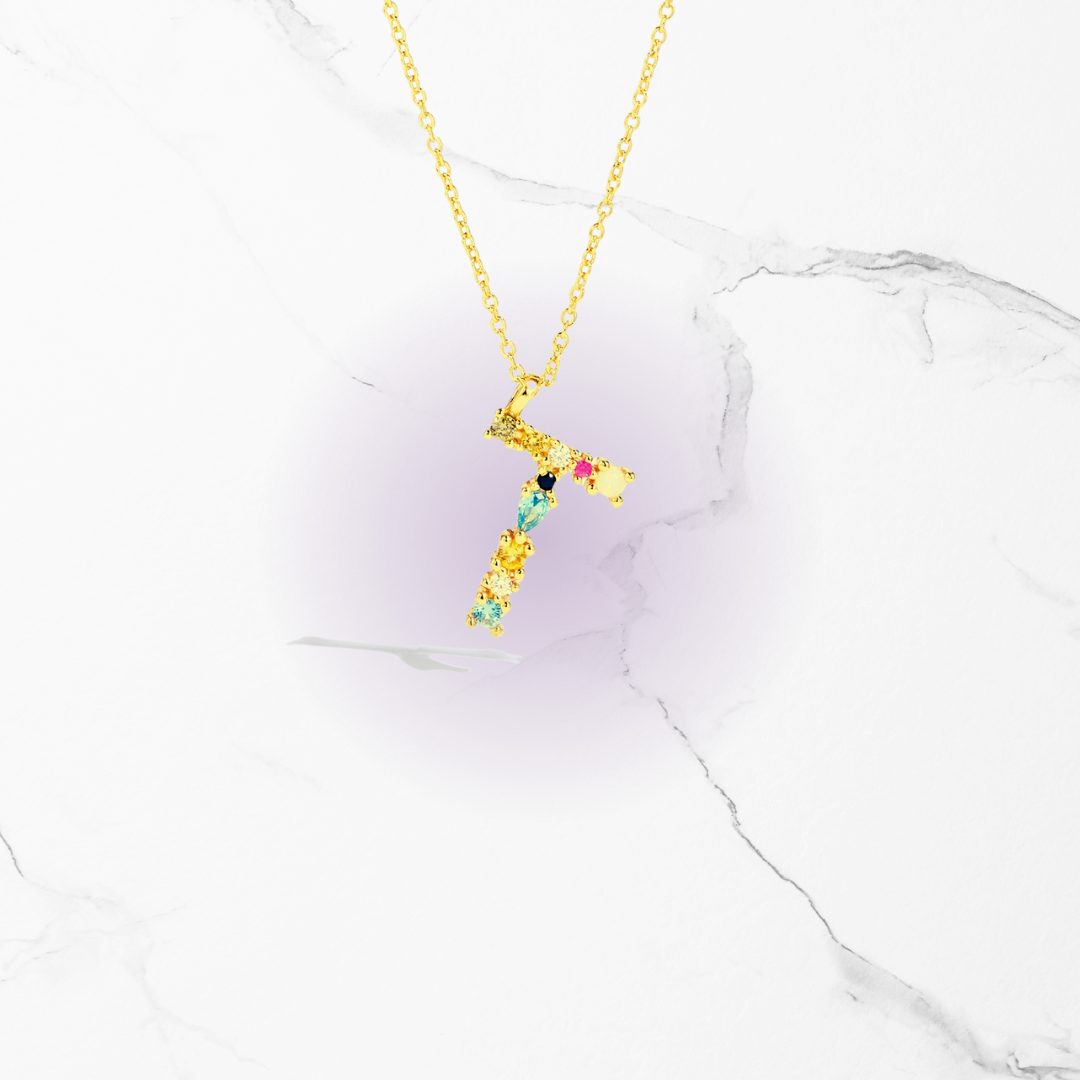 Identity Jewel | Initial in 925 Silver and Multicolored Stones