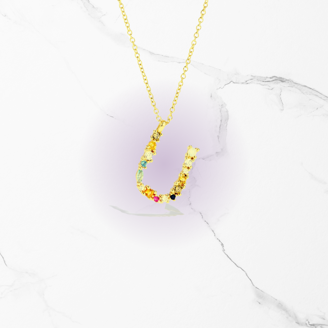 Identity Jewel | Initial in 925 Silver and Multicolored Stones