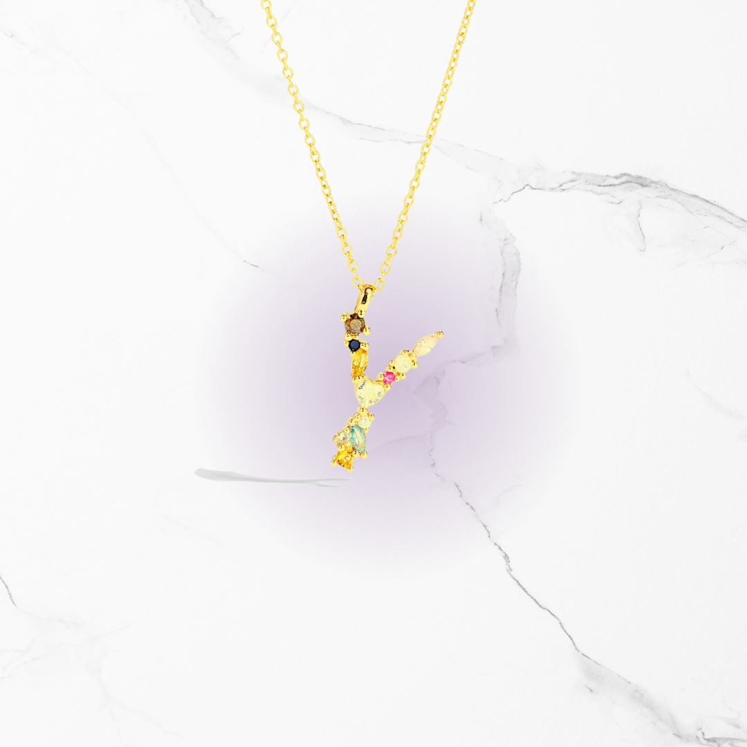 Identity Jewel | Initial in 925 Silver and Multicolored Stones